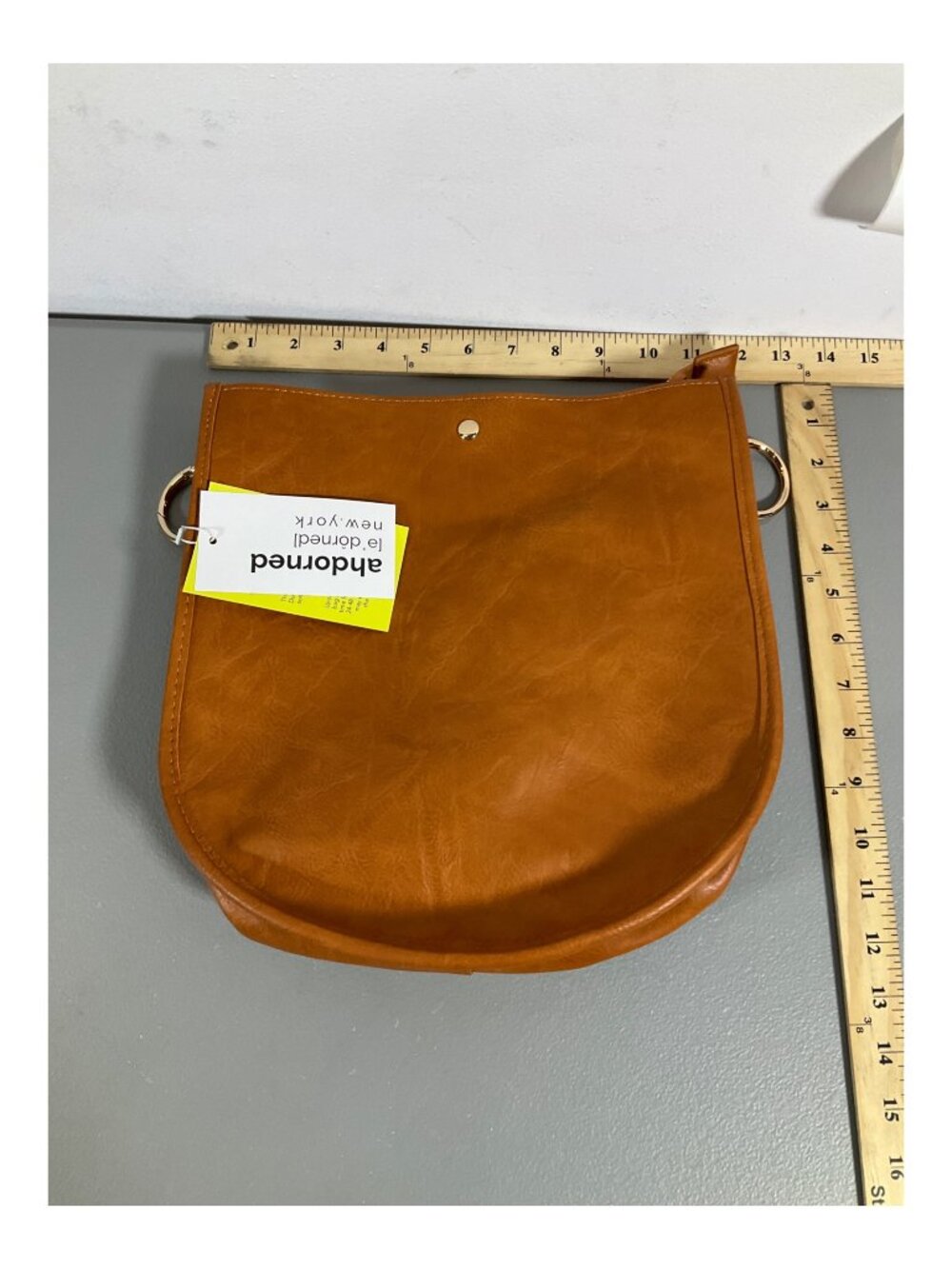 Ahdorned U-Shaped Messenger Bag in Camel with Dual Straps and Bonus Pouch - Unis